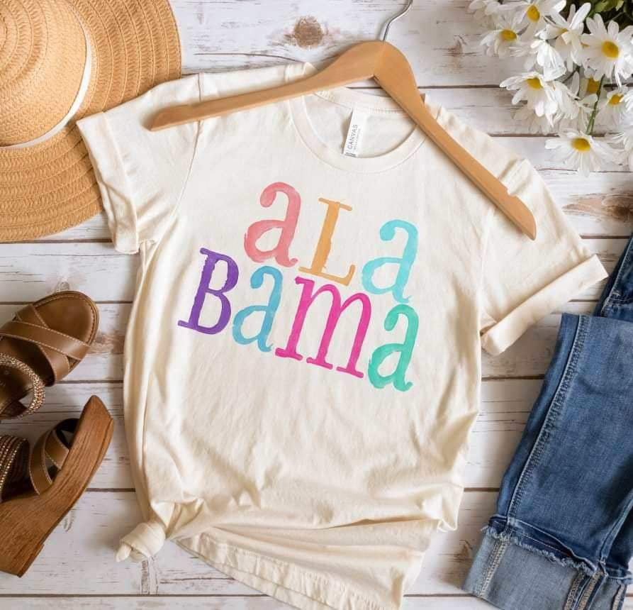 Alabama multi color font 26125 DTF transfer