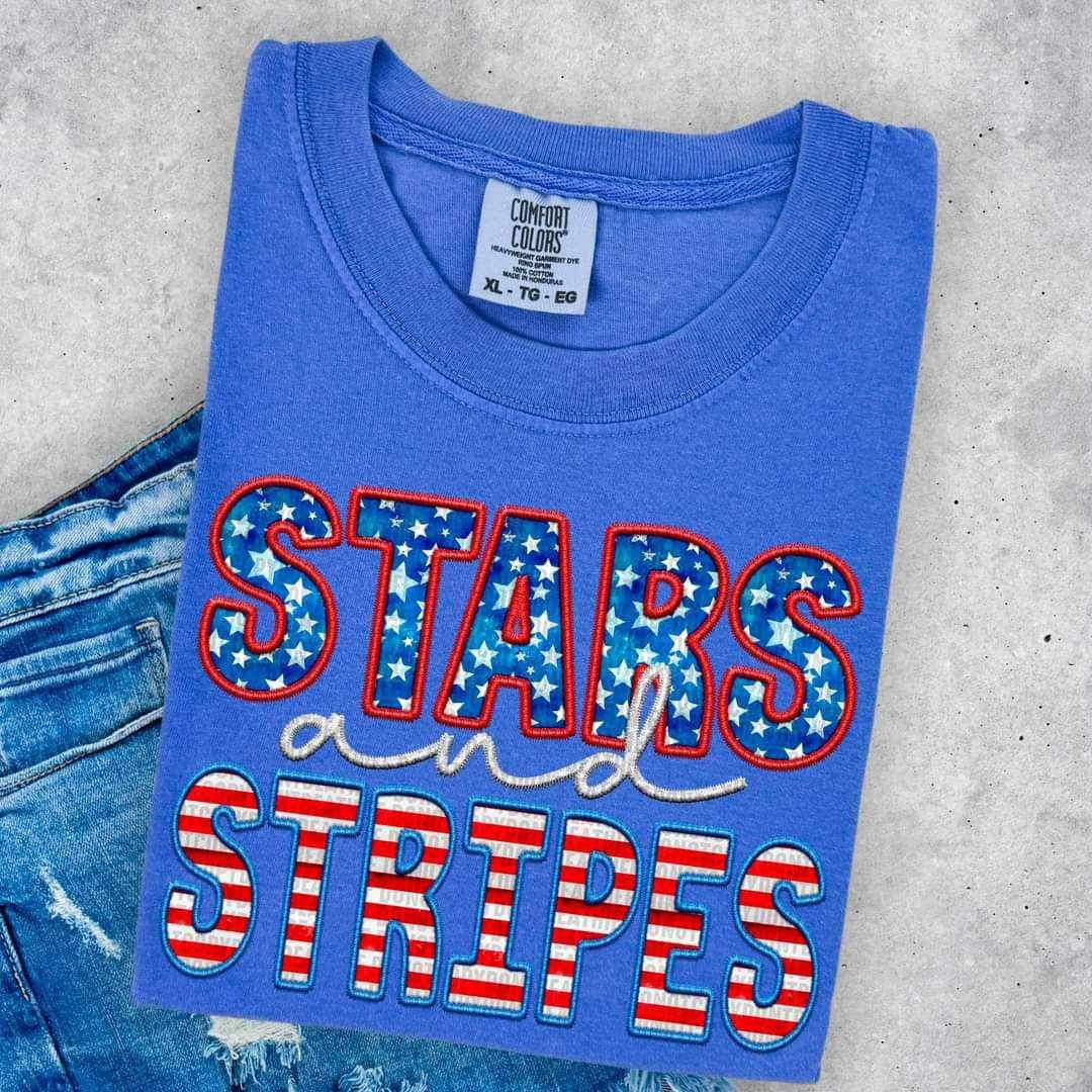Stars and stripes faux embroidery 26120 DTF transfer