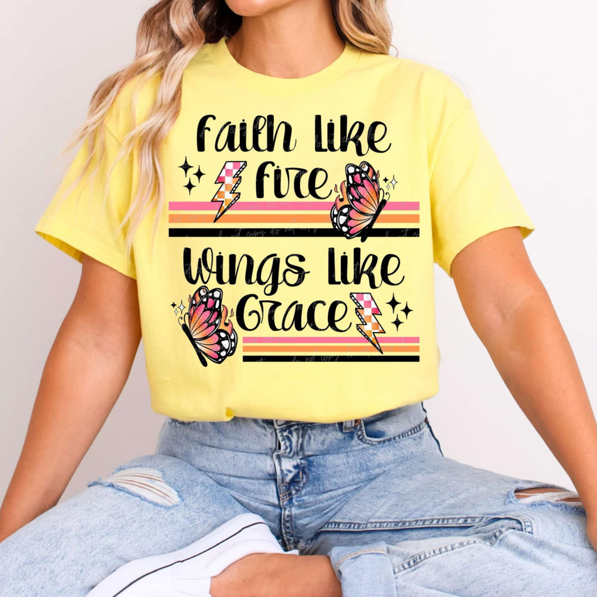 Faith like fire wings like grace 85801 DTF transfer