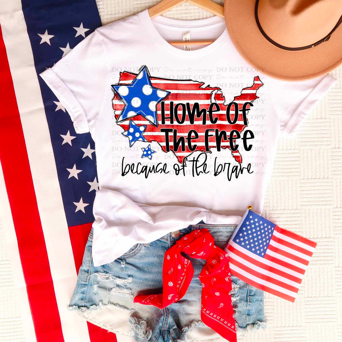 Home of the free because of the brave america (CITY) 36285 DTF transfer