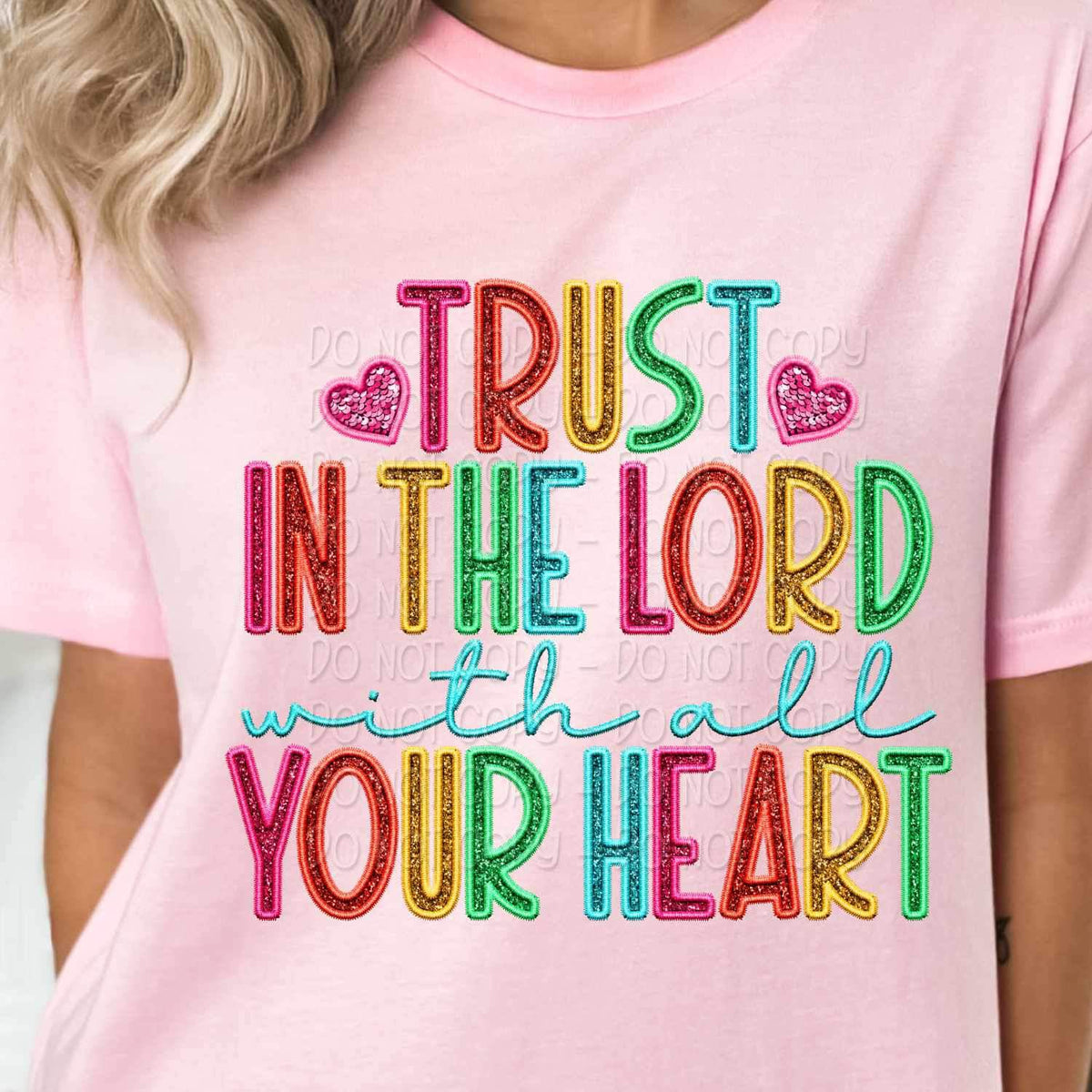 Trust in the lord with all your heart rainbow font 26194 DTF transfer