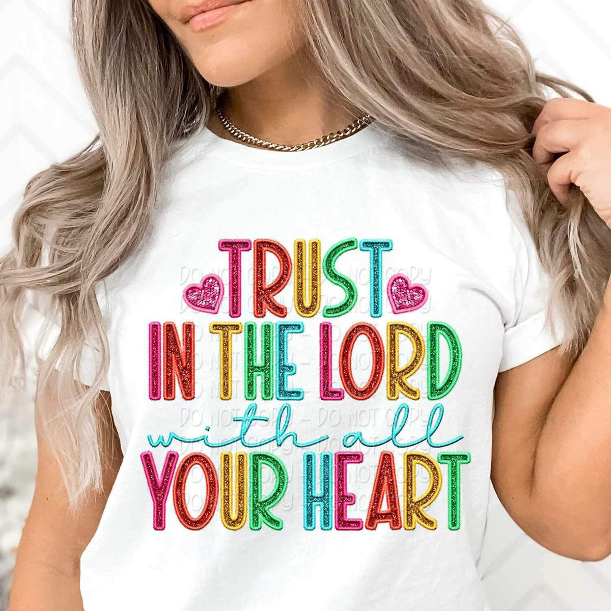 Trust in the lord with all your heart rainbow font 26194 DTF transfer