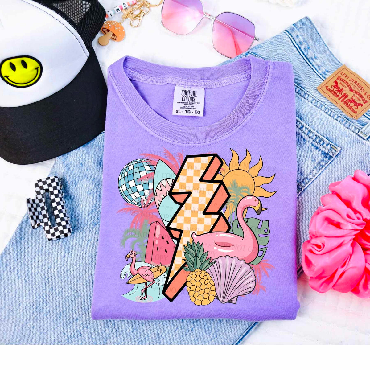 Retro beach items (CITY) 36239 DTF transfer