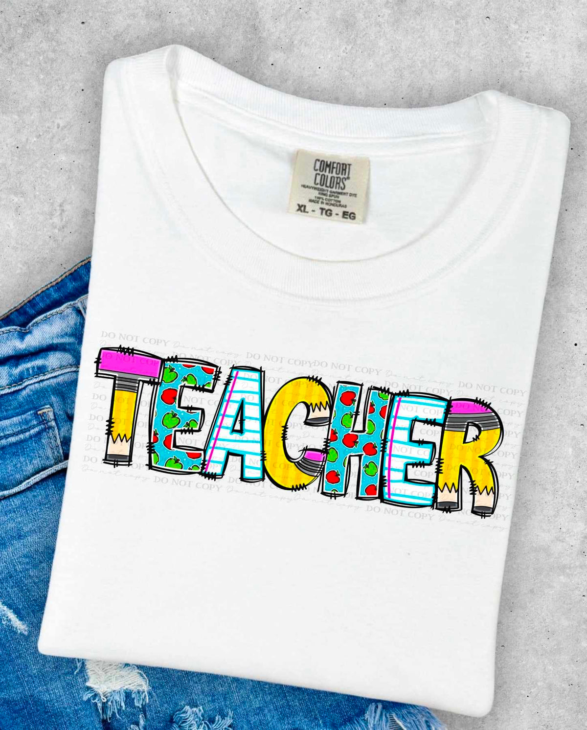 Teacher school font (CITY) 36270 DTF transfer