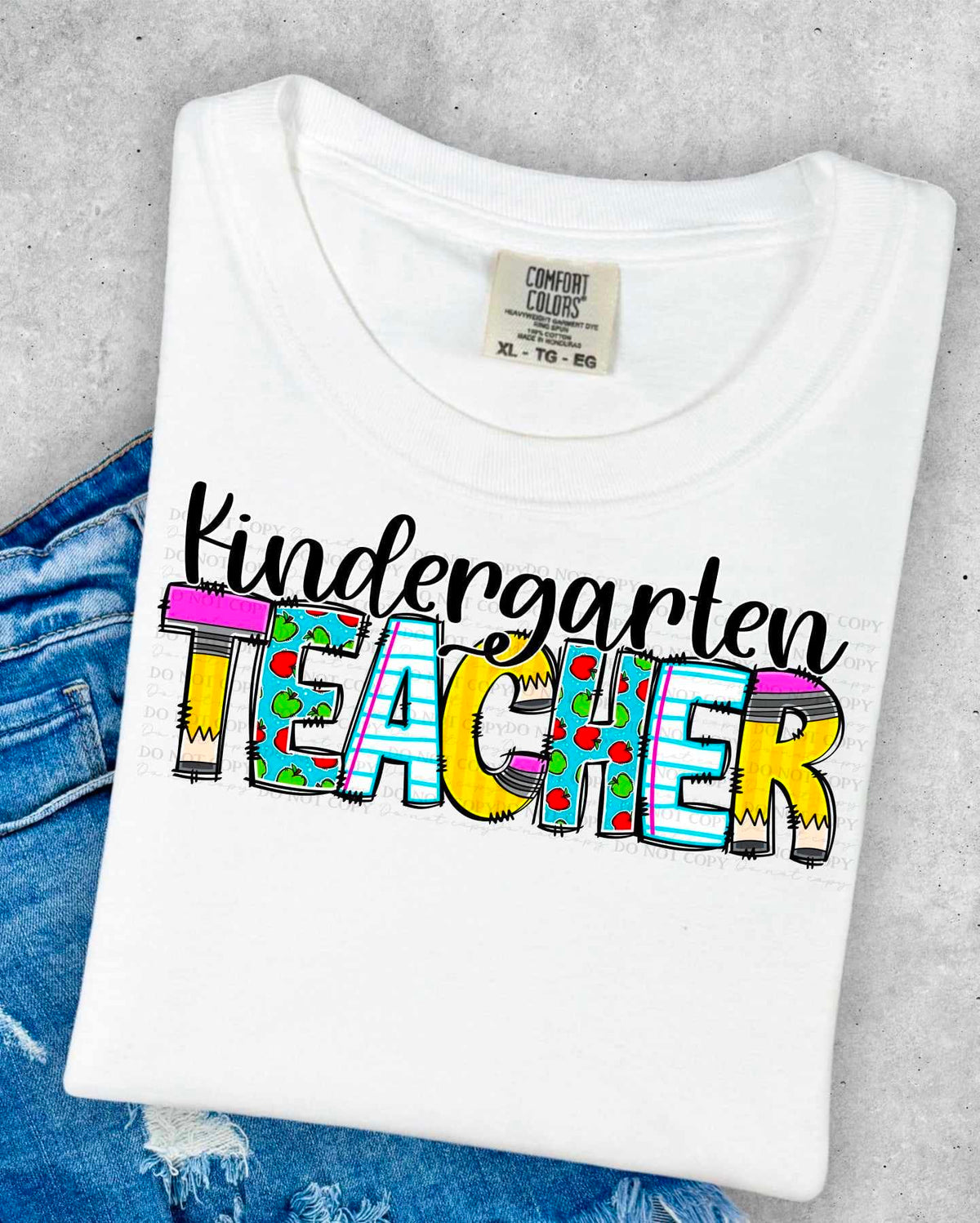 Kindergarten teacher school font (CITY) 36269 DTF transfer