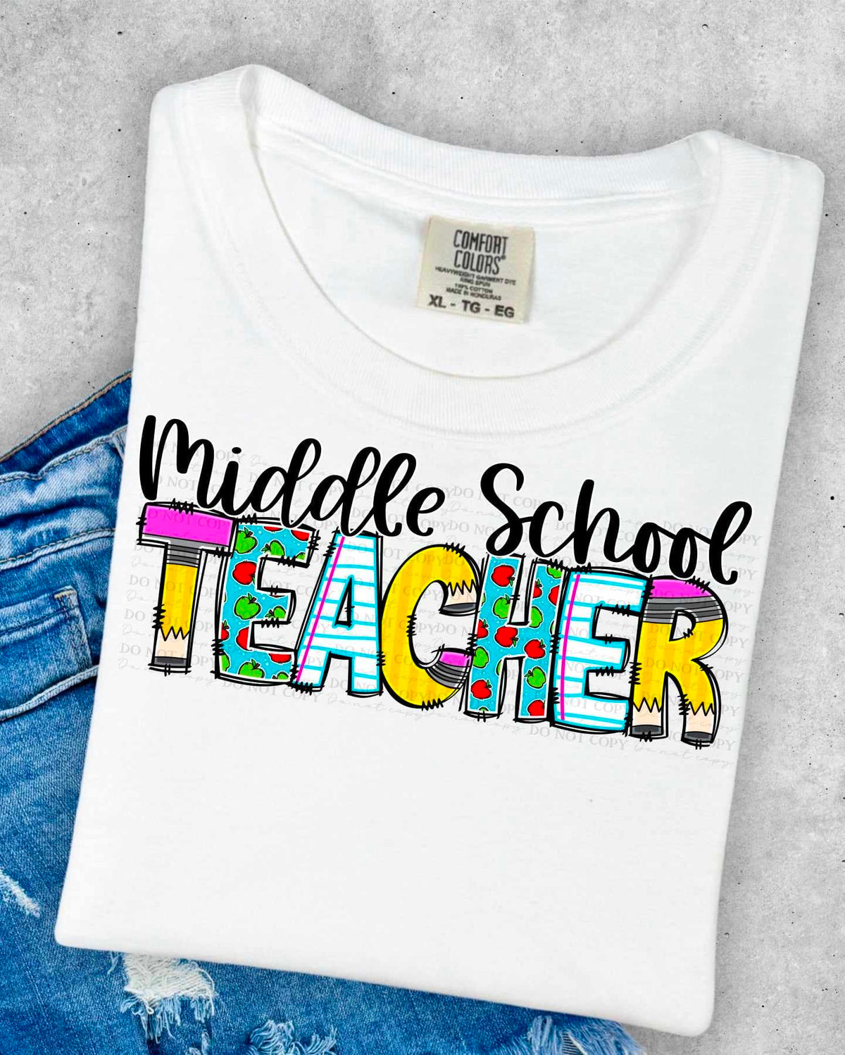 Middle school teacher school font (CITY) 36267 DTF transfer