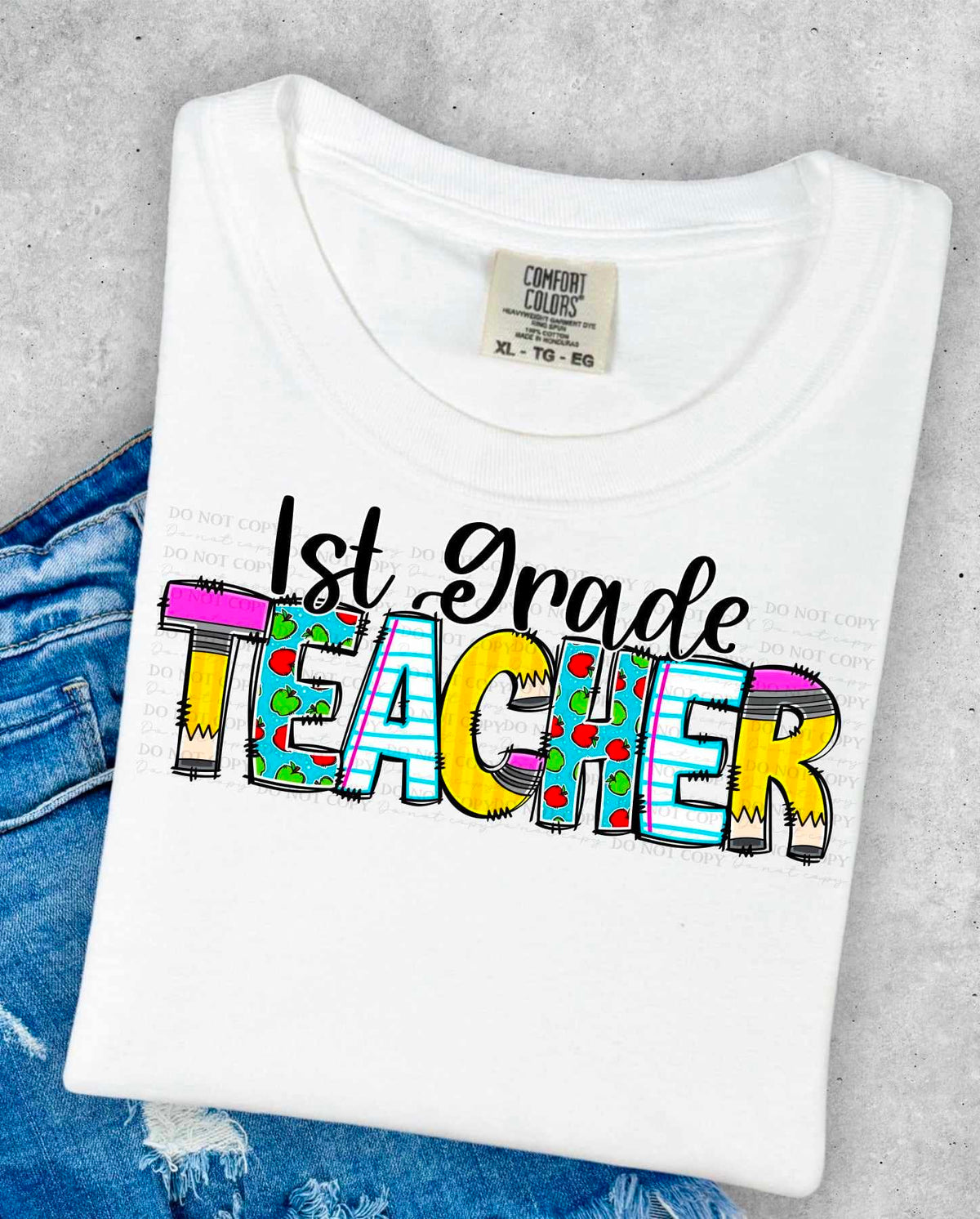 1st grade teacher school font (CITY) 36263 DTF transfer