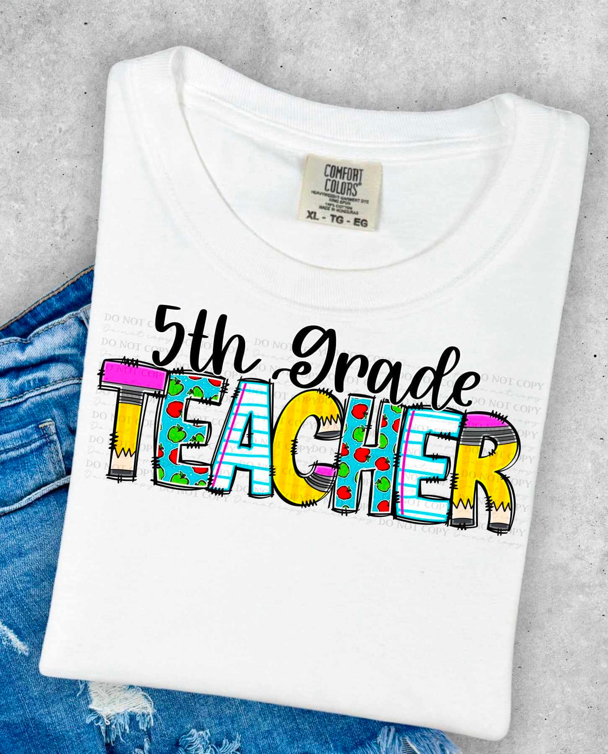 5th grade teacher school font (CITY) 36262 DTF transfer