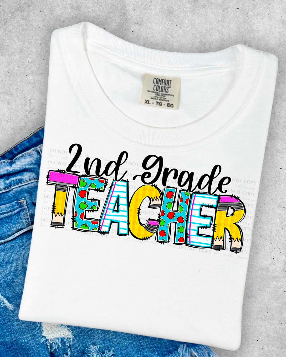 2nd grade teacher school font (CITY) 36260 DTF transfer