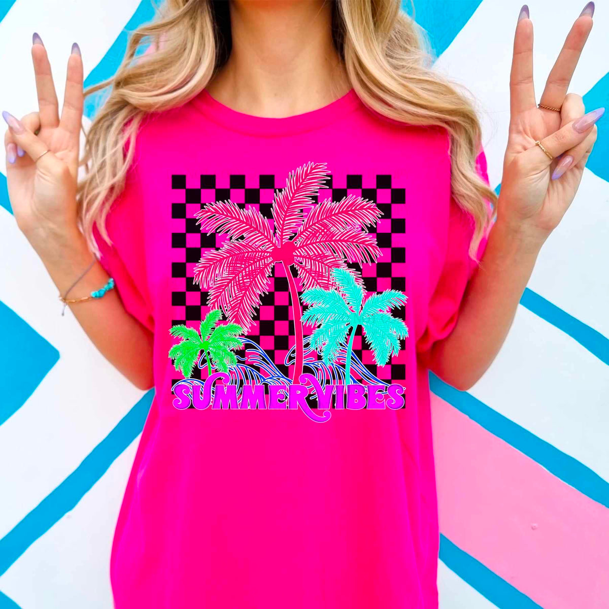 Summertime vibes retro palm trees (CITY) 36235 DTF transfer
