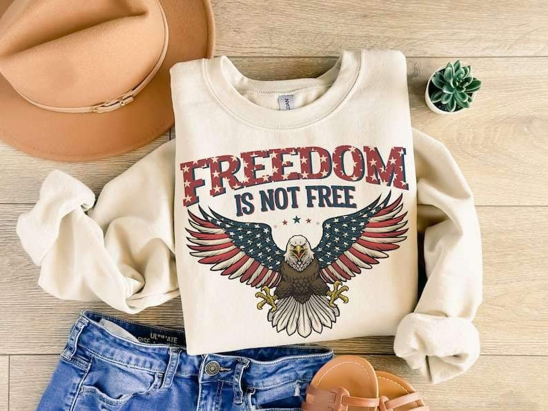 Freedom is not free eagle 26247 DTF transfer