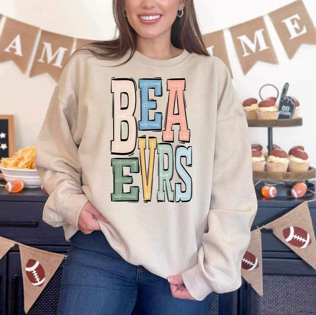 Beavers pastel colors 16391 DTF Transfer