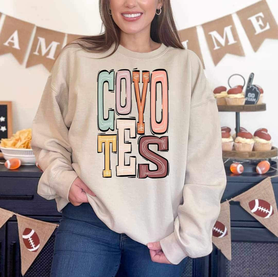Coyotes pastel colors 16389 DTF Transfer