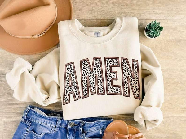 Amen leopard filled embroidery 26250 DTF transfer