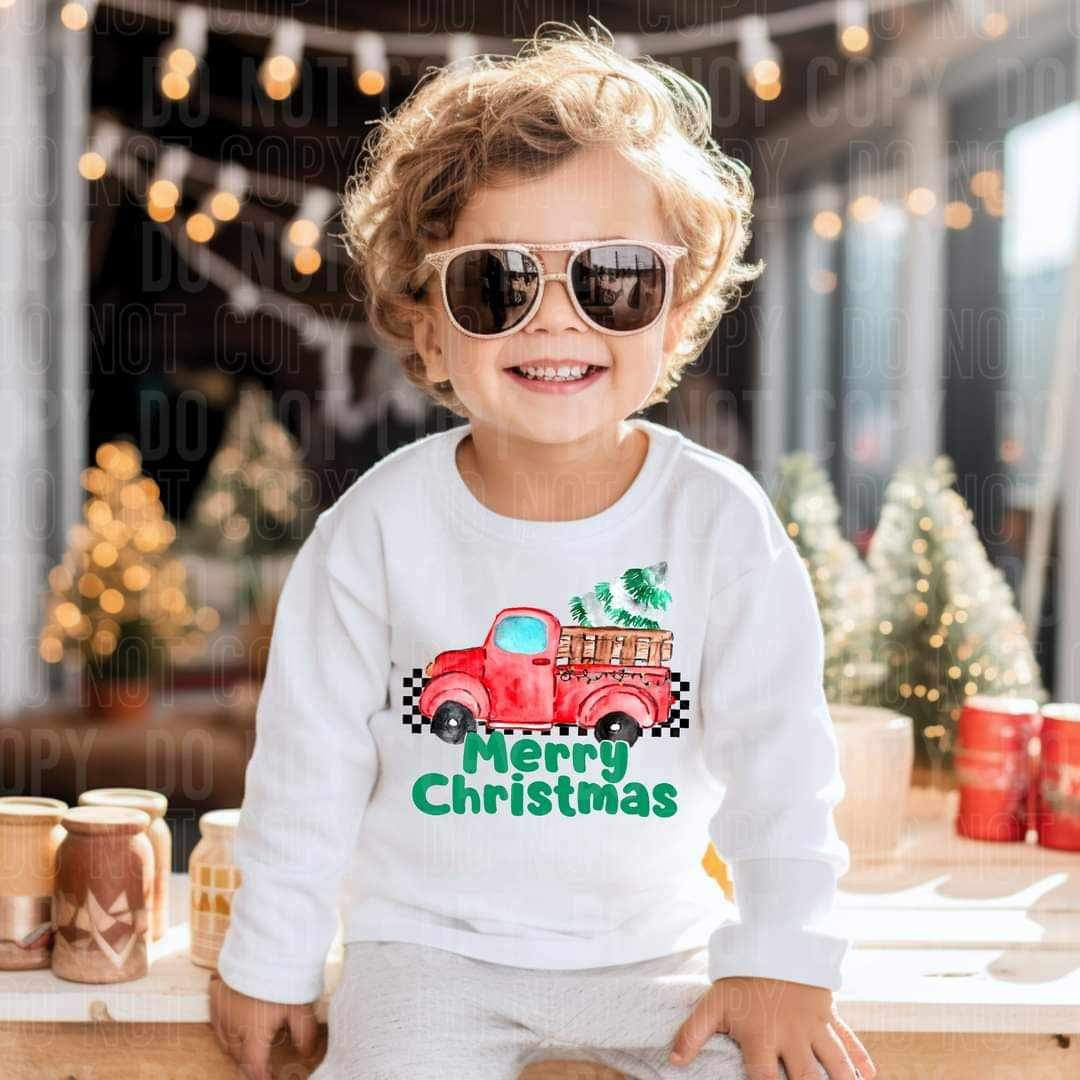 Merry Christmas with red truck (SBB) 16418 DTF Transfer