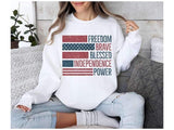 Freedom brave blessed independence power 26243 DTF transfer