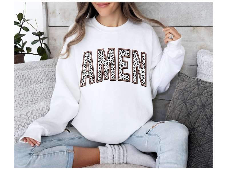 Amen leopard filled embroidery 26250 DTF transfer