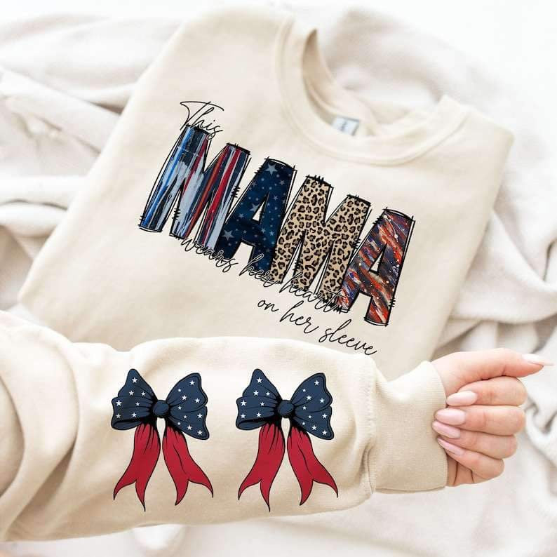 Red and blue bows SLEEVE 26220 DTF transfer