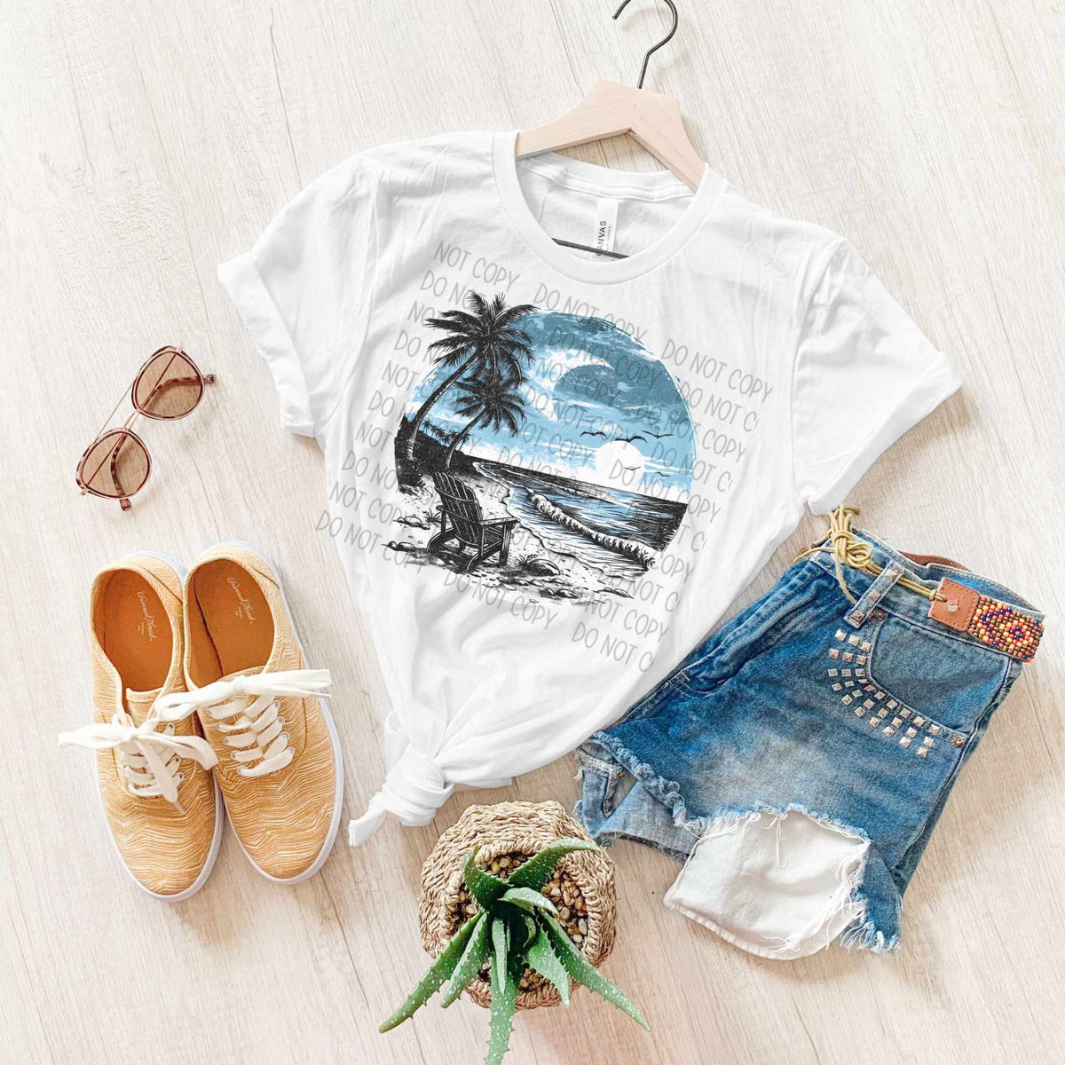 Beach scenery circle (SW) 36307 DTF transfer