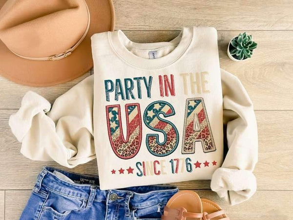 Party in the USA since 1776 embroidery 26231 DTF transfer