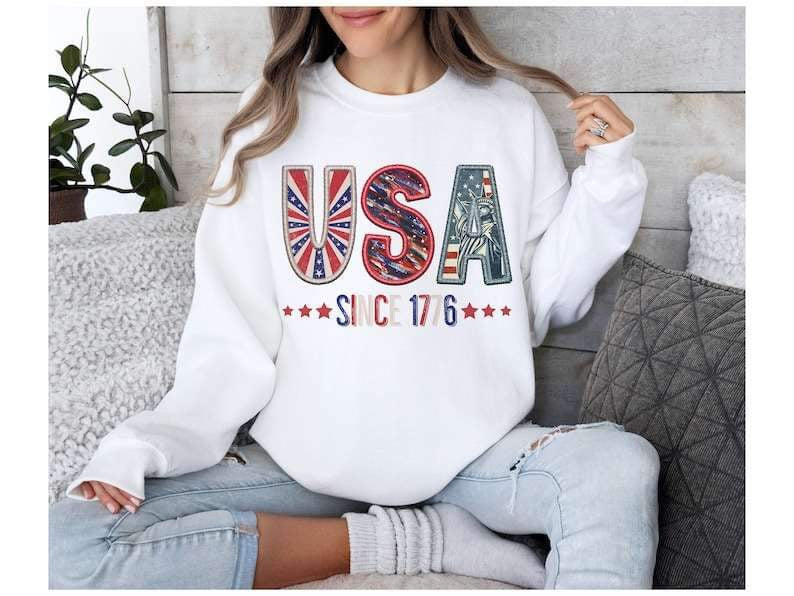 USA since 1776 embroidery 26232 DTF transfer