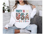 Party in the USA since 1776 embroidery 26231 DTF transfer