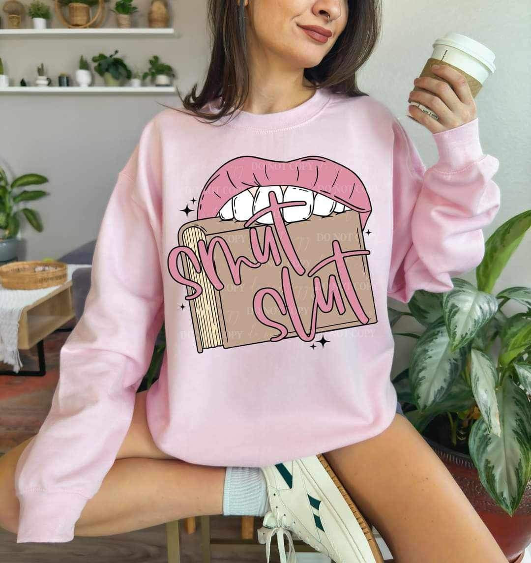 Smut slut with mouth biting book (LYTTLE) 16443 DTF Transfer