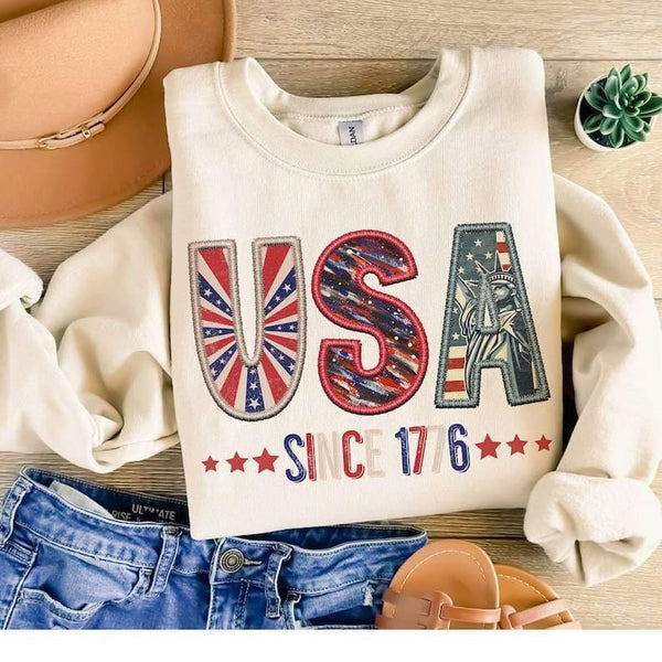USA since 1776 embroidery 26232 DTF transfer