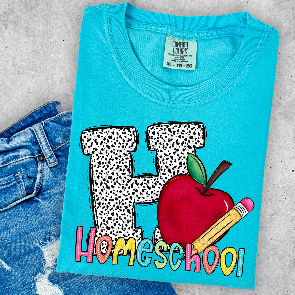 H dalmatian homeschool 45595 DTF transfer