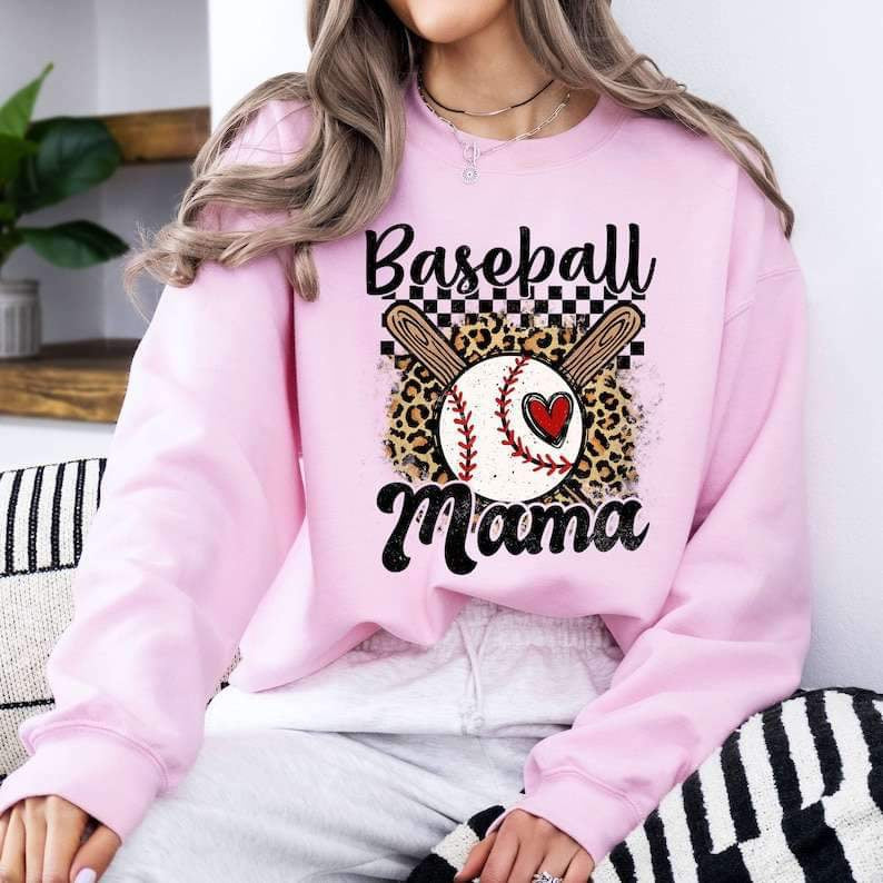 Baseball mama leopard background 26222 DTF transfer