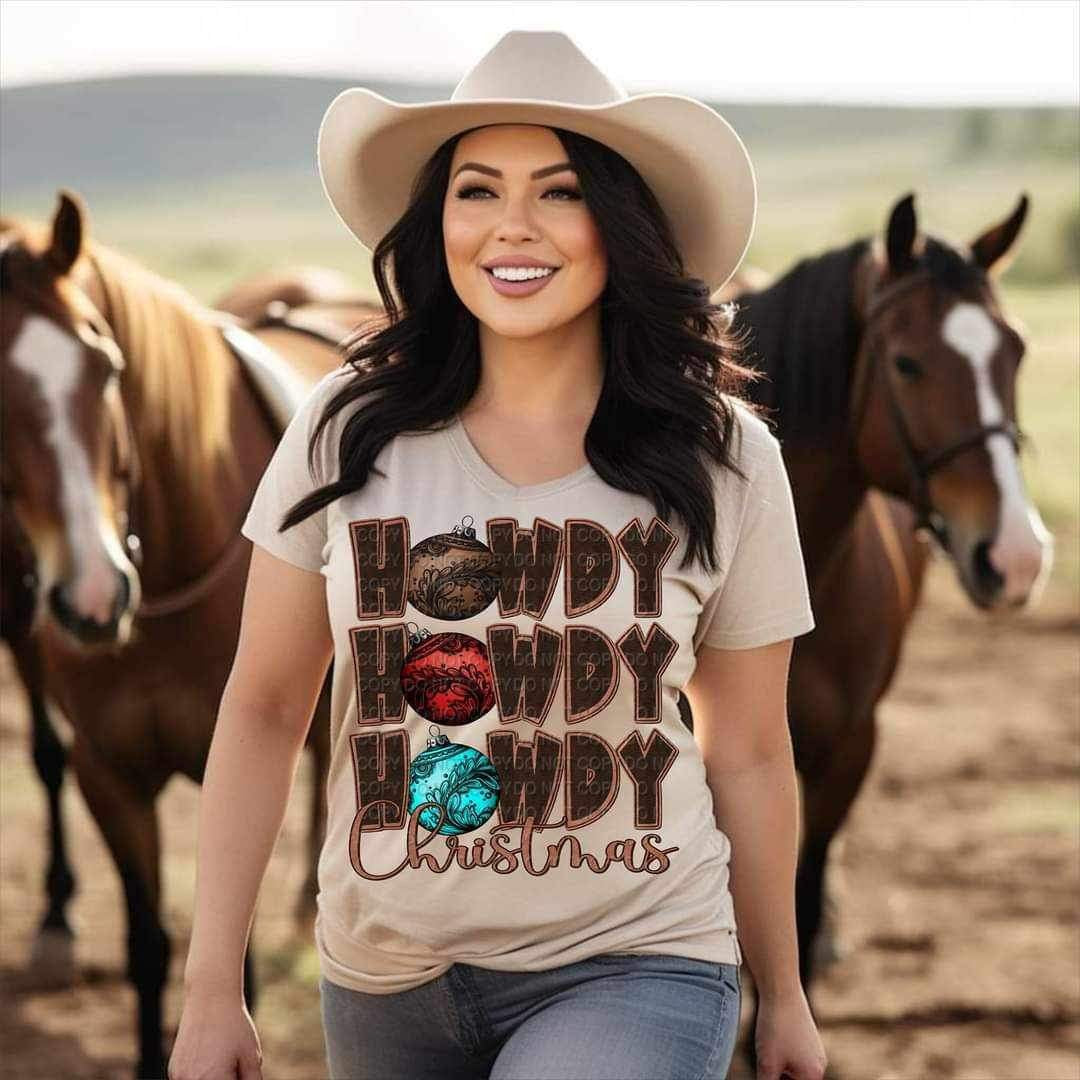 Howdy Christmas stacked (CCH) 16456 DTF Transfer