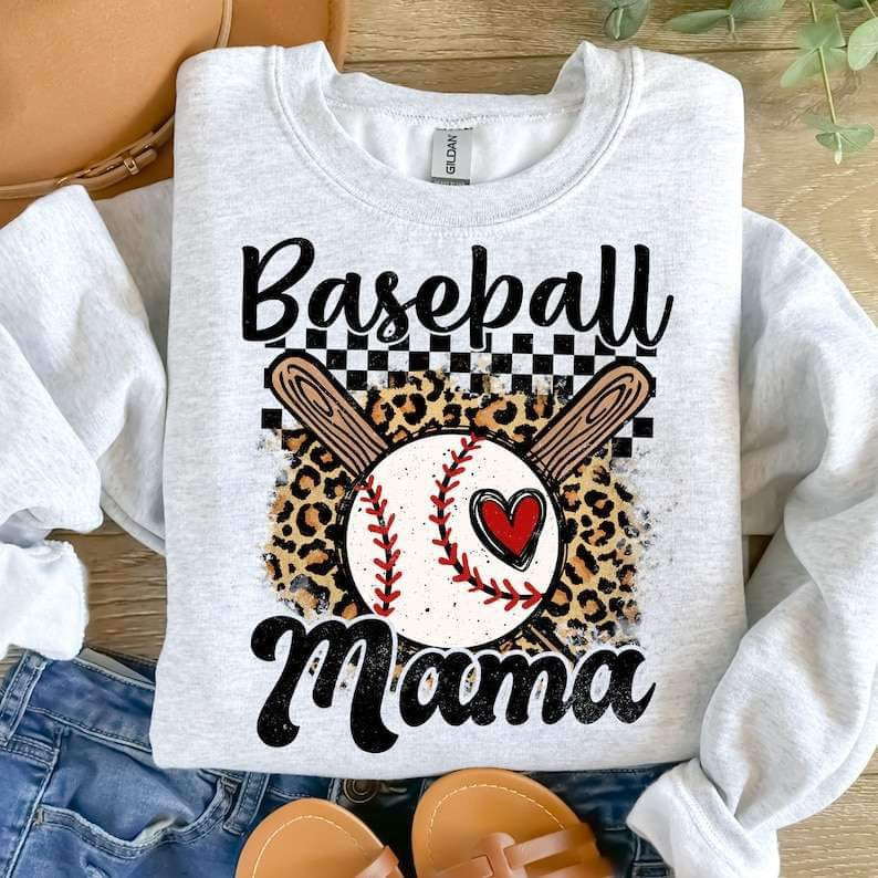 Baseball mama leopard background 26222 DTF transfer