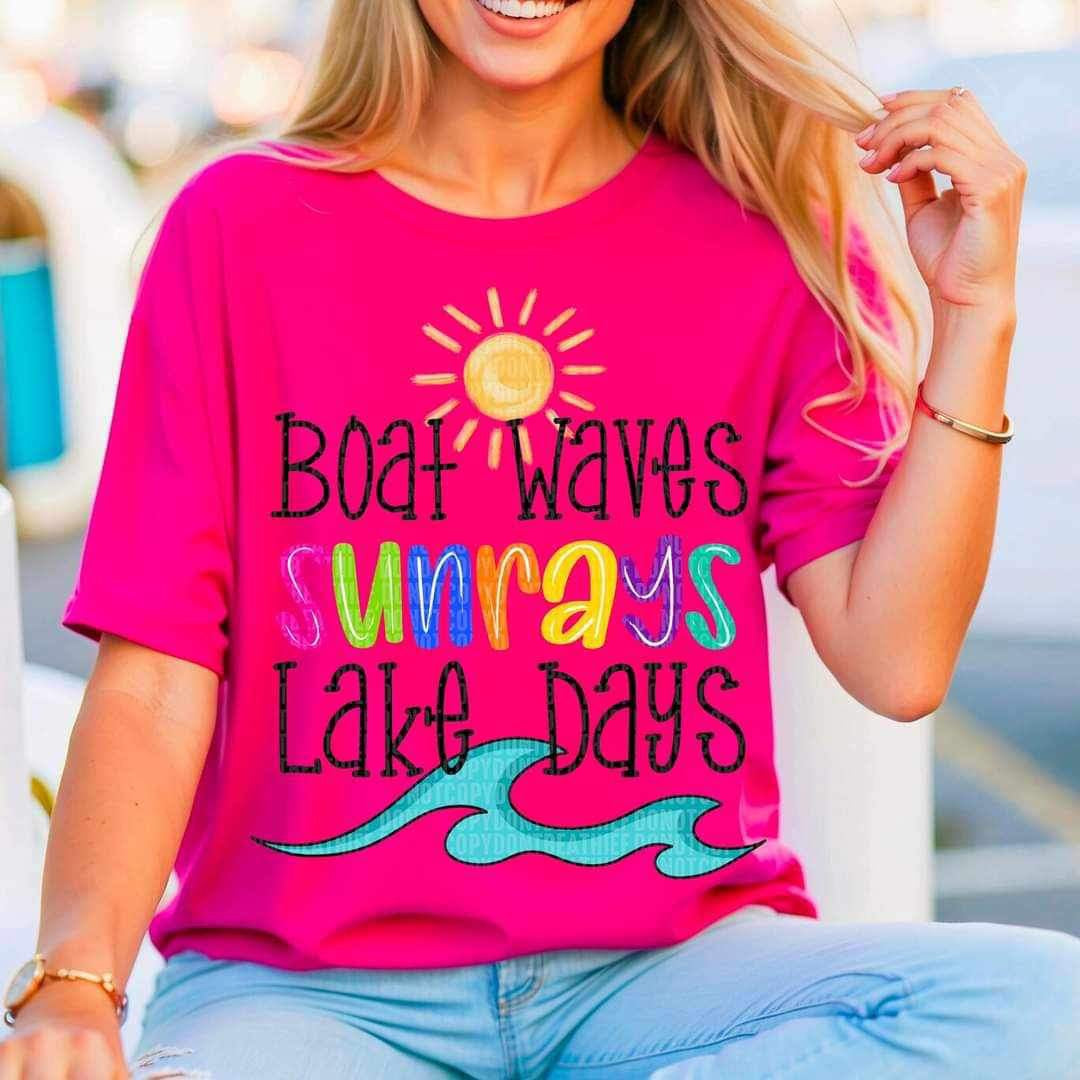 Boat waves sunrays lake days 26253 DTF transfer – Mud & Grace Transfers