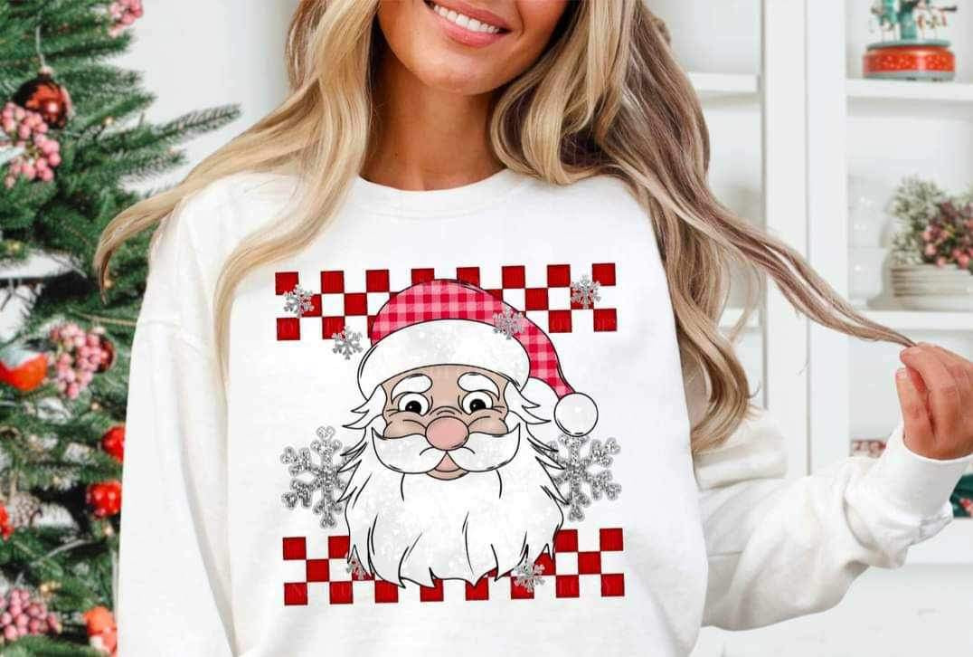 Santa with red checkered MMD 16508 DTF Transfer