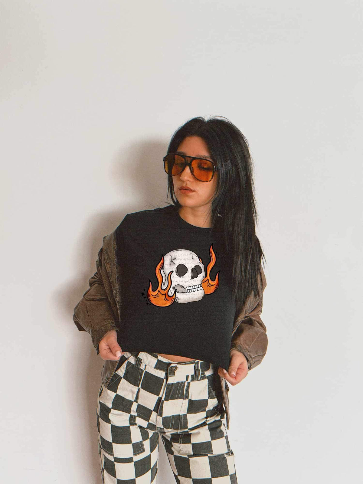 Skull with flames (CSC) 26254 DTF transfer