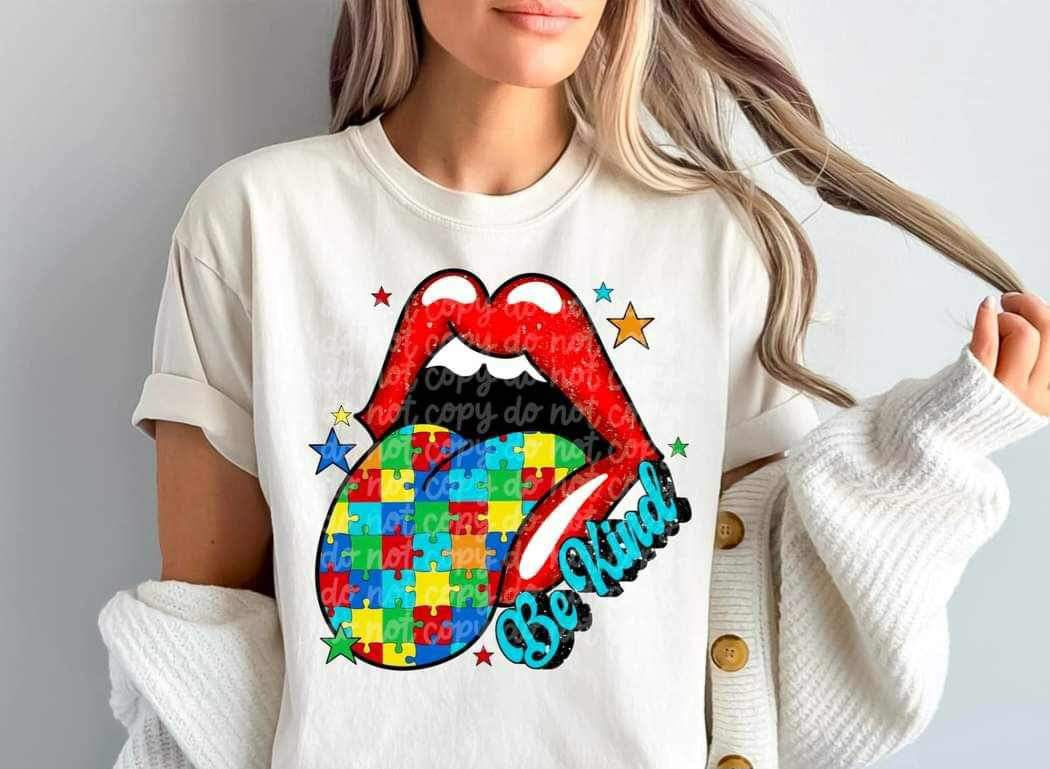 Be kind autism tongue 26267 DTF transfer