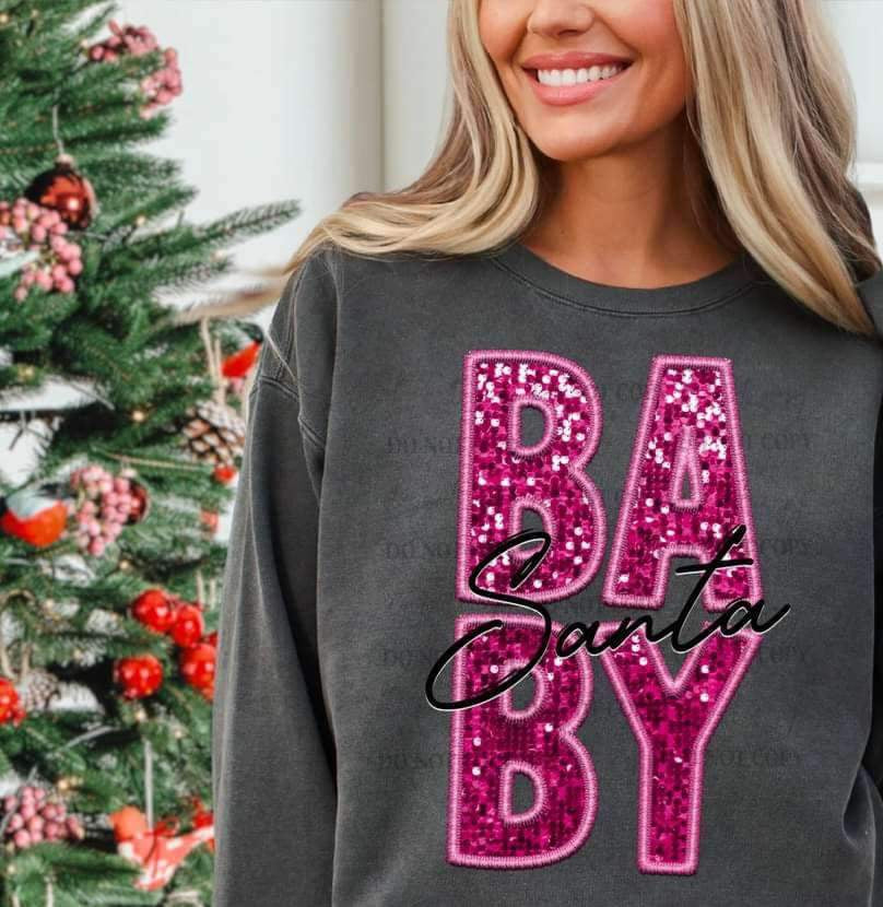 Santa baby (pink sequin) MMD 16500 DTF Transfer