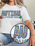 Autism awareness puzzle filled embroidery (CCD) 26278 DTF transfer