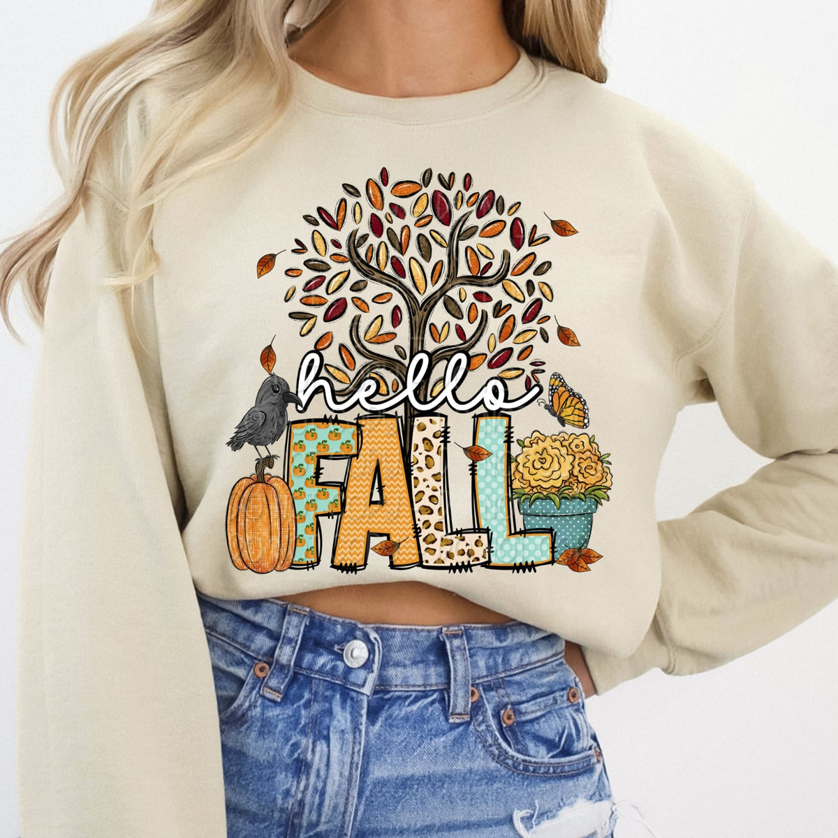 Hello fall tree 36400 DTF transfer