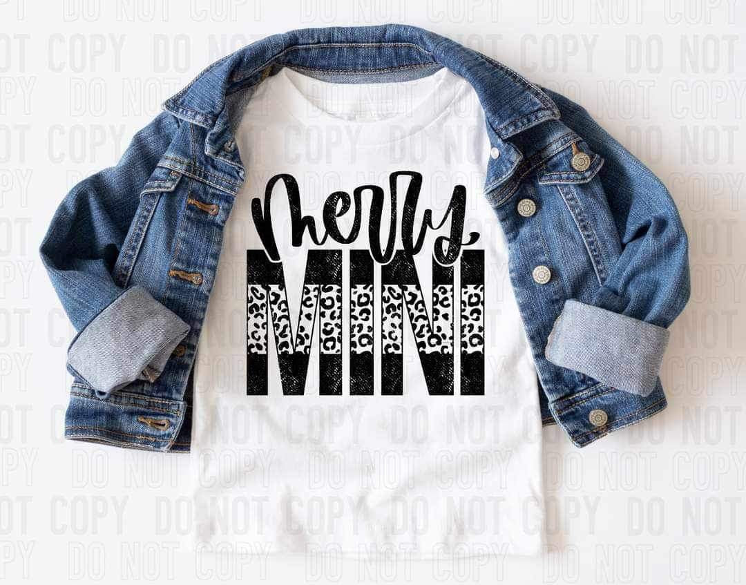 Merry mini (black sequin with leopard) 16513 DTF Transfer