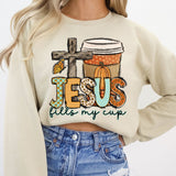 Jesus fills my cup cross and latte 36418 DTF transfer