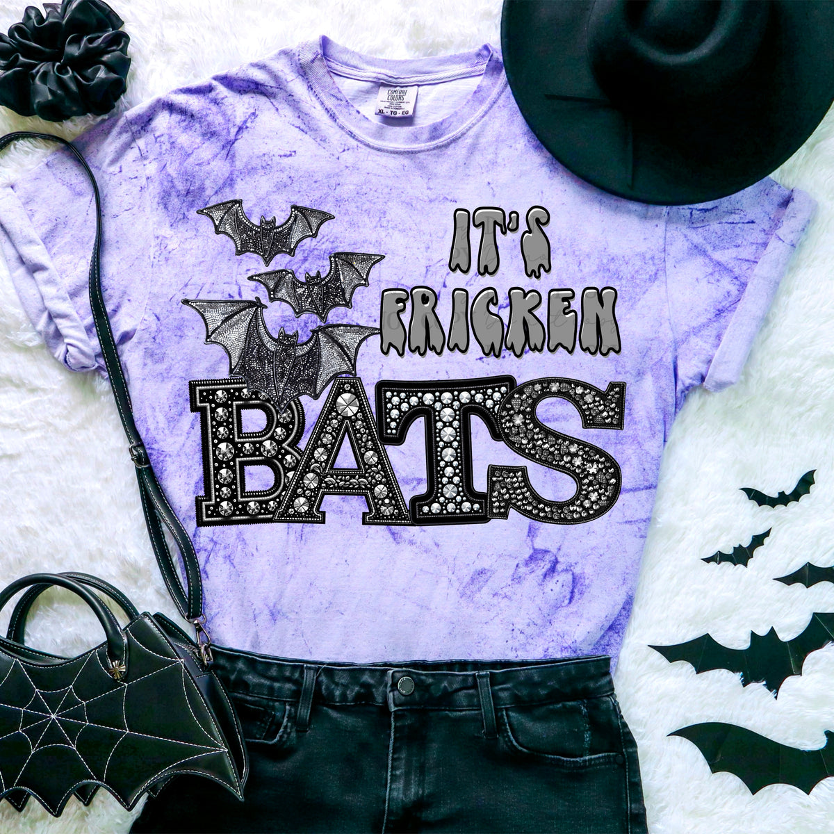 It's fricken bats rhinestones ABD 45663 DTF transfer