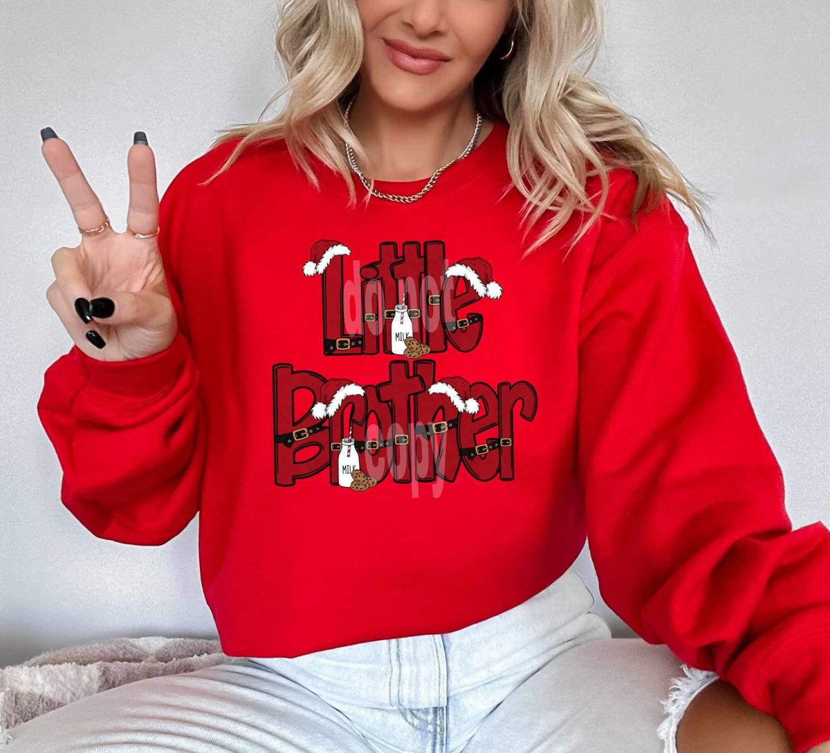 Little brother (santa suit font) 16594 DTF Transfer