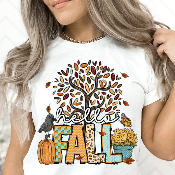 Hello fall tree 36400 DTF transfer