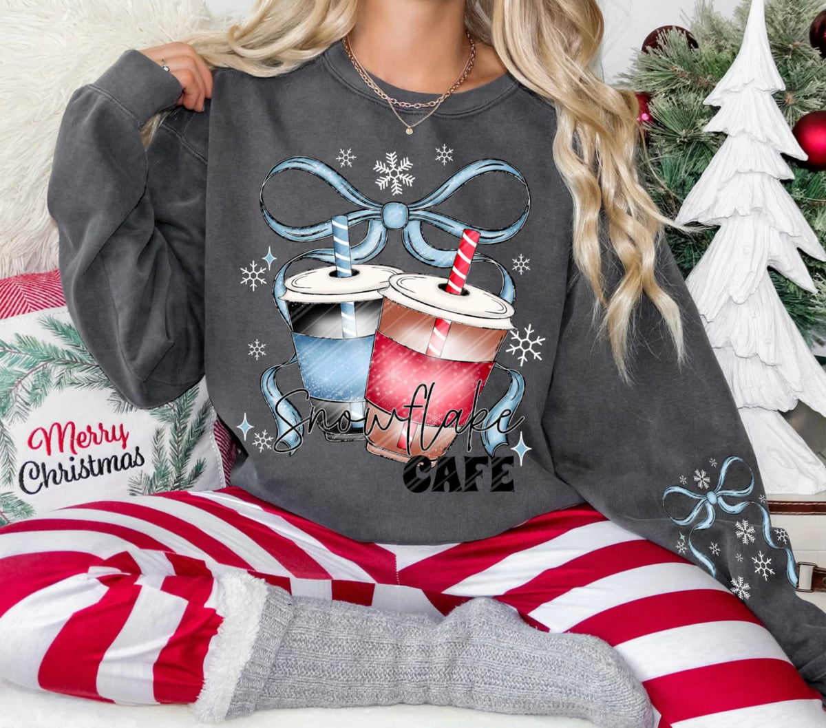 Snowflake cafe coffee linda DTF transfer
