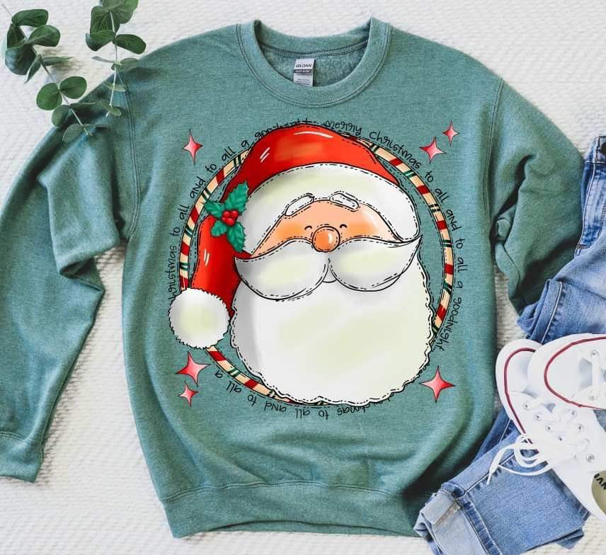 Merry Christmas to all and to all a goodnight circle santa 16632 DTF Transfer