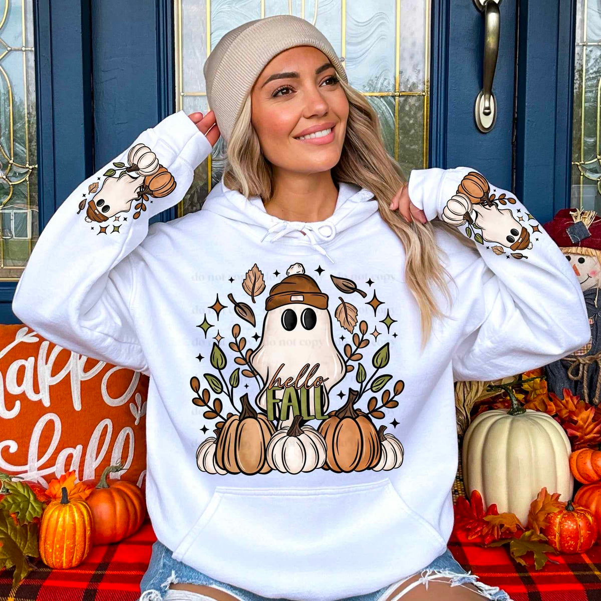 Hello fall ghost FRONT (CSC) 55927 DTF transfer