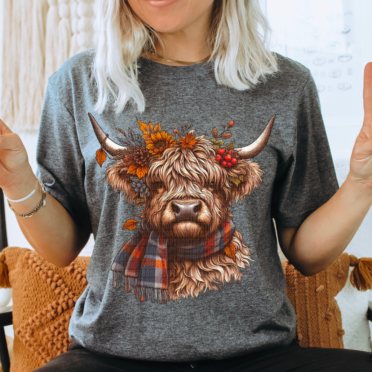 Fall highland cow 36398 DTF transfer