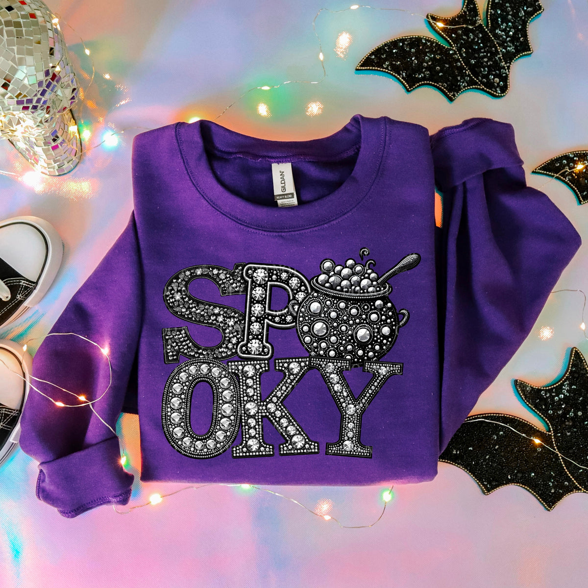 Spooky pot BLACK rhinestones ABD 45664 DTF transfer