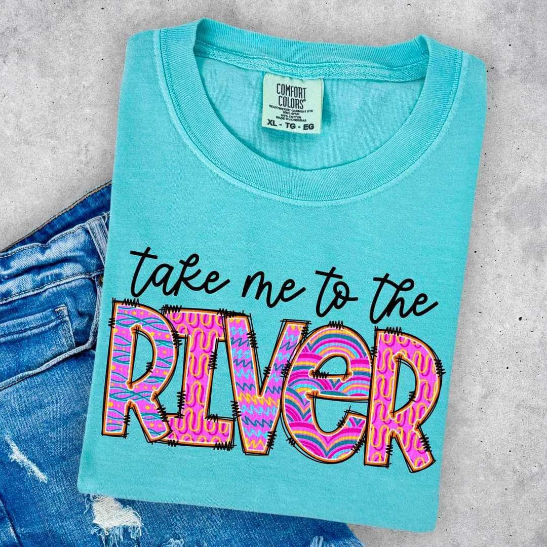 Take me to the river pink and purple patterns 26334 DTF transfer